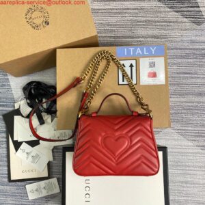 Replica Gucci ‎547260 GG Marmont Mini Top Handle Bag Red