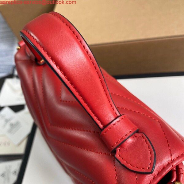 Replica Gucci ‎547260 GG Marmont Mini Top Handle Bag Red 3