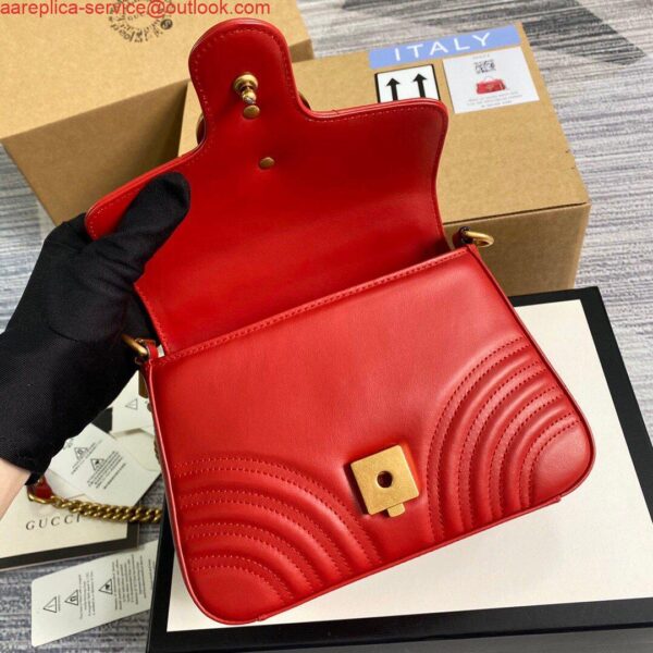 Replica Gucci ‎547260 GG Marmont Mini Top Handle Bag Red 7