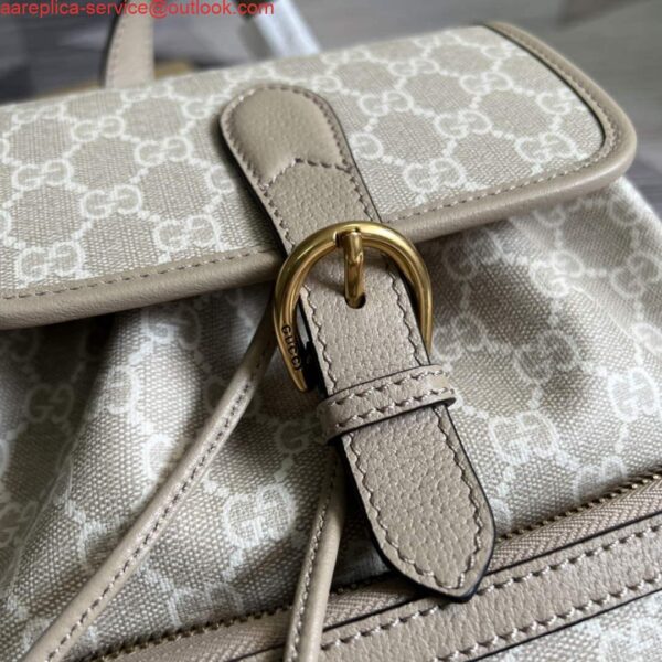 Replica Gucci 674147 Backpack with Interlocking G Beige and white 6