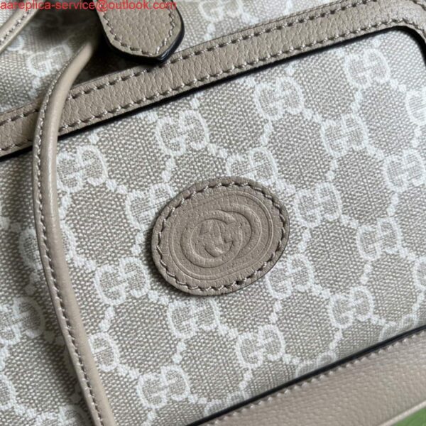 Replica Gucci 674147 Backpack with Interlocking G Beige and white 7