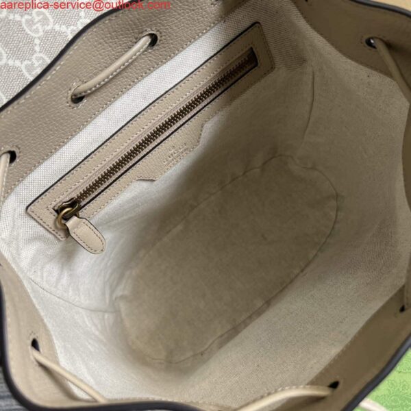 Replica Gucci 674147 Backpack with Interlocking G Beige and white 9