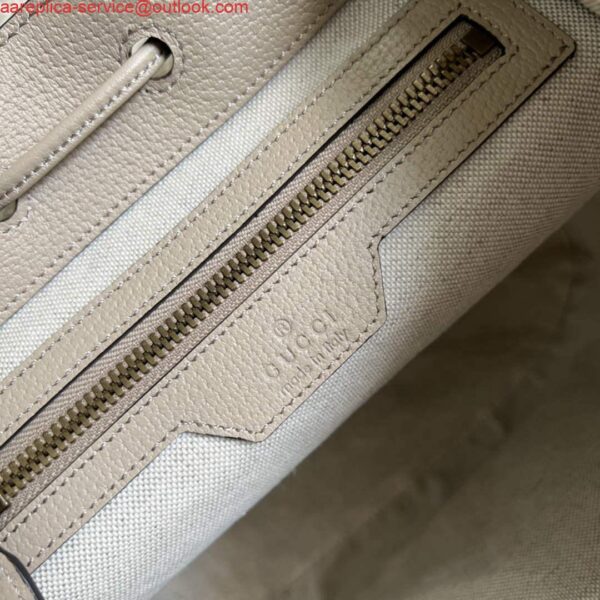 Replica Gucci 674147 Backpack with Interlocking G Beige and white 10