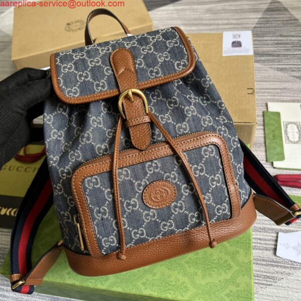 Replica Gucci 674147 Backpack with Interlocking G Blue 5