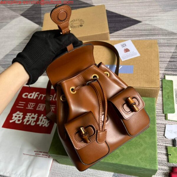 Replica Gucci 702101 Bamboo backpack Brown 8