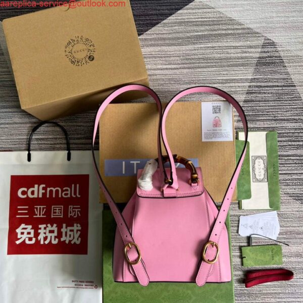 Replica Gucci 702101 Bamboo backpack Pink 3