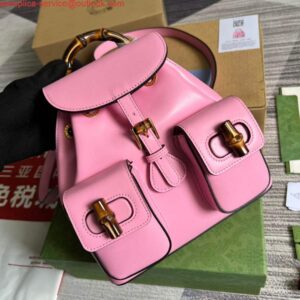 Replica Gucci 702101 Bamboo backpack Pink 2