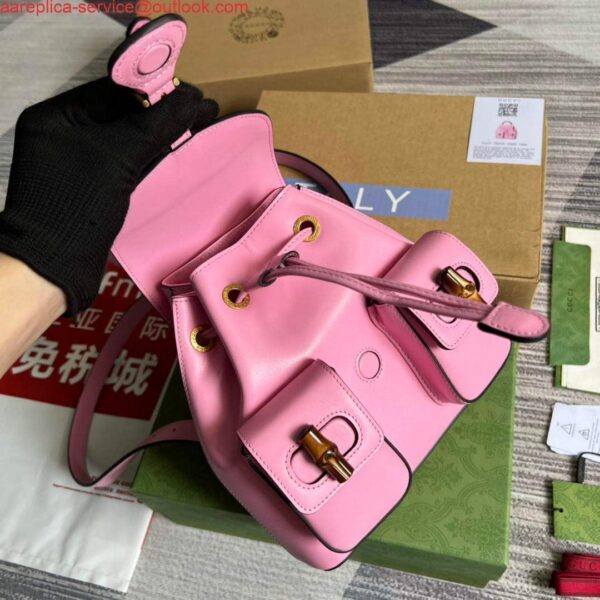 Replica Gucci 702101 Bamboo backpack Pink 8