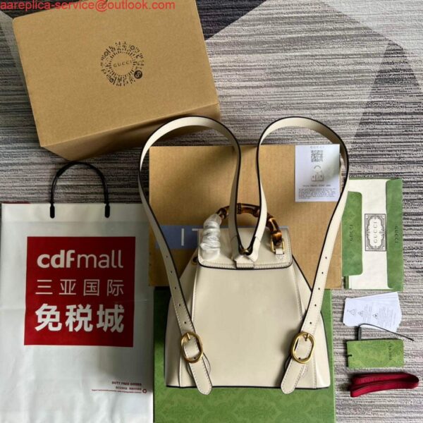 Replica Gucci 702101 Bamboo backpack white 3