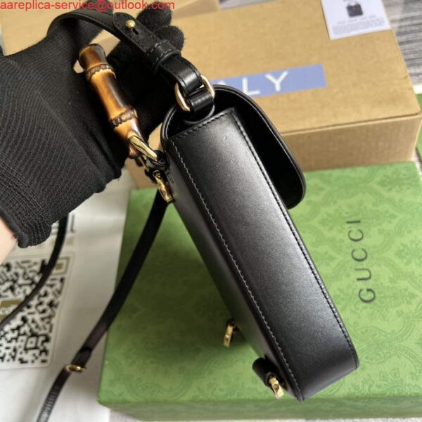 Replica Gucci 702106 Bamboo Mini Handbag Black 5