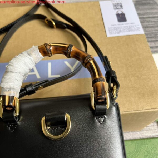 Replica Gucci 702106 Bamboo Mini Handbag Black 8