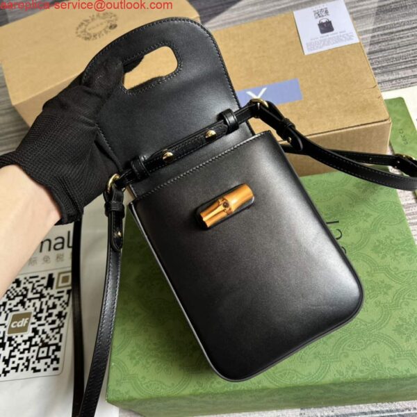 Replica Gucci 702106 Bamboo Mini Handbag Black 9