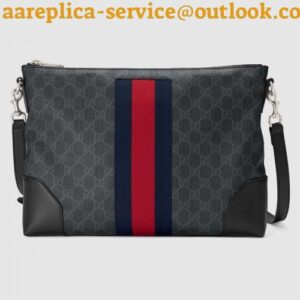 Replica Gucci Black Web GG Supreme Messenger Bag