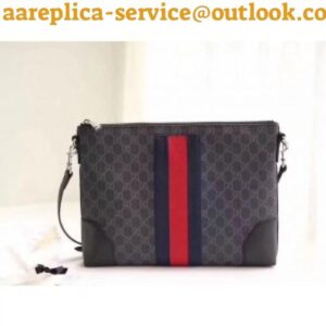 Replica Gucci Black Web GG Supreme Messenger Bag 2