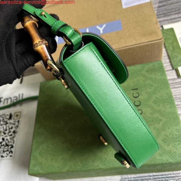 Replica Gucci 702106 Bamboo Mini Handbag Green 5