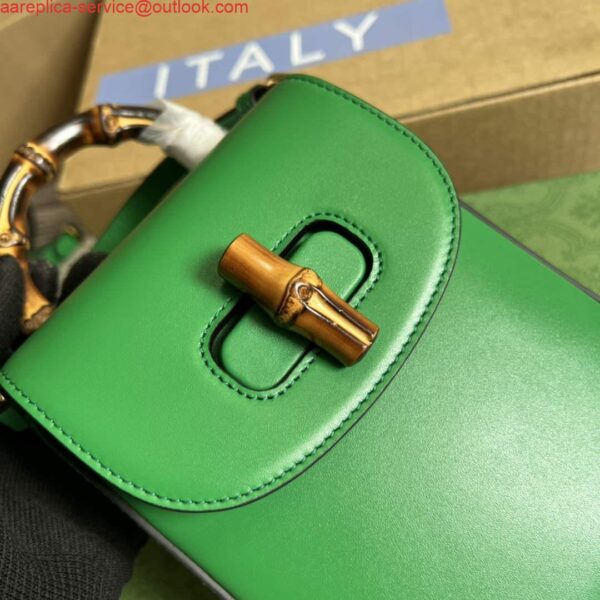 Replica Gucci 702106 Bamboo Mini Handbag Green 6