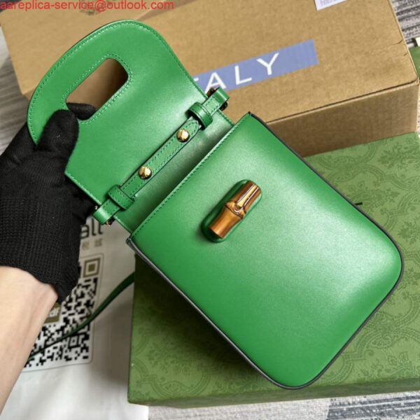 Replica Gucci 702106 Bamboo Mini Handbag Green 9