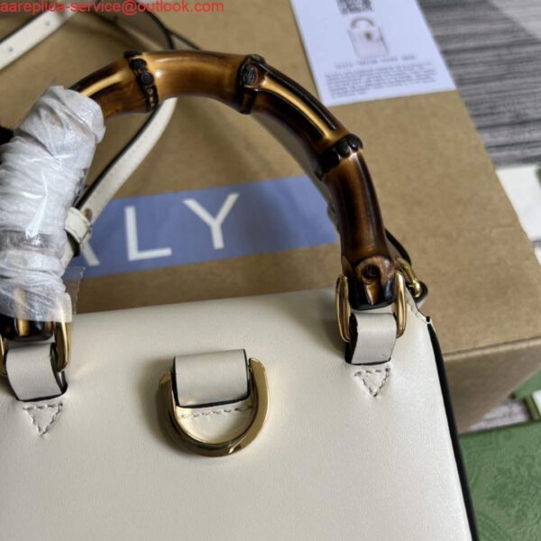 Replica Gucci 702106 Bamboo Mini Handbag White 6