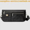 Replica Gucci men bag leather stitching shoulder diagonal bag small flip messenger bag