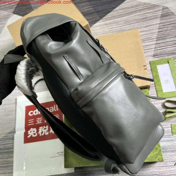 Replica Gucci 725657 Backpack With Tonal Double G Gray 4