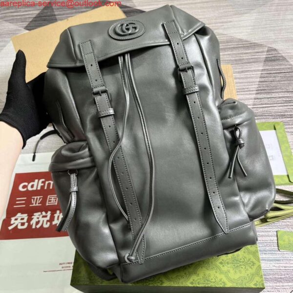 Replica Gucci 725657 Backpack With Tonal Double G Gray 5