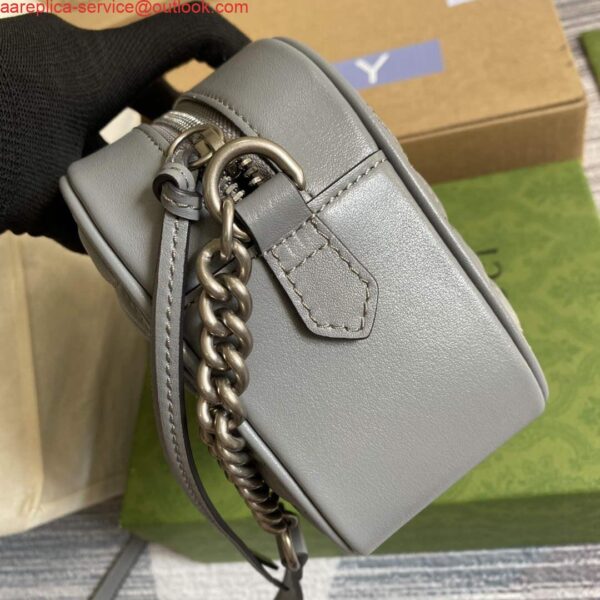 Replica Gucci 447632 GG Marmont small shoulder bag Grey 3