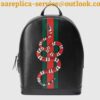 Replica Gucci Black Animal Studs Leather Backpack