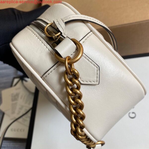 Replica Gucci 447632 GG Marmont Small Shoulder Bag White 2