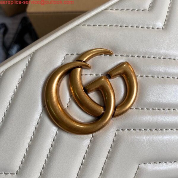 Replica Gucci 447632 GG Marmont Small Shoulder Bag White 5