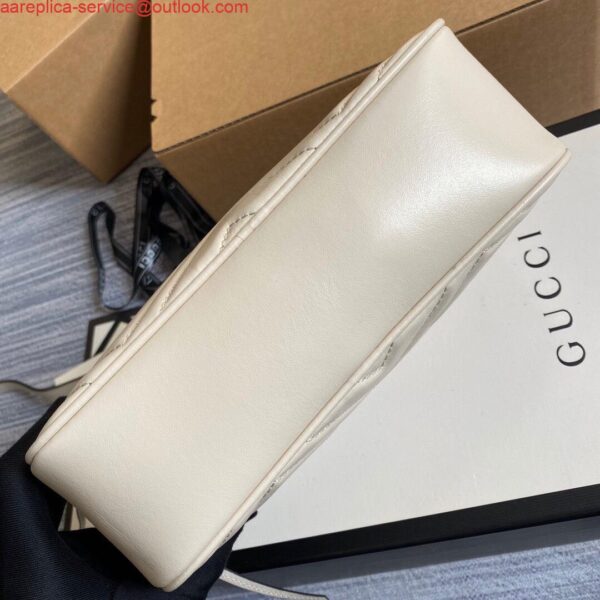 Replica Gucci 447632 GG Marmont Small Shoulder Bag White 6