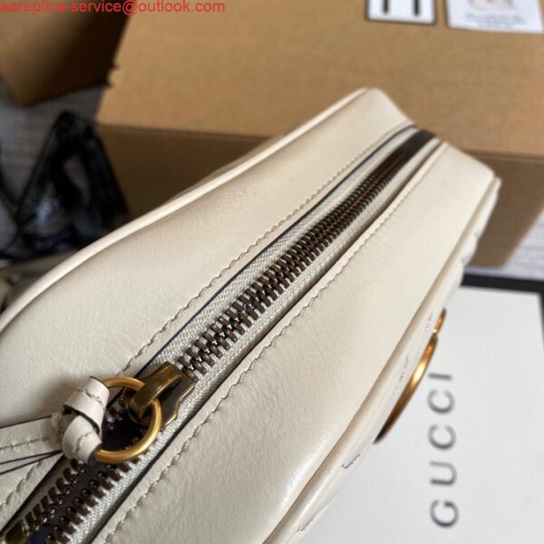 Replica Gucci 447632 GG Marmont Small Shoulder Bag White 8