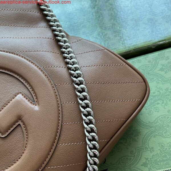 Replica Gucci 751518 GG Blondie Small Tote Bag in Brown leather 6