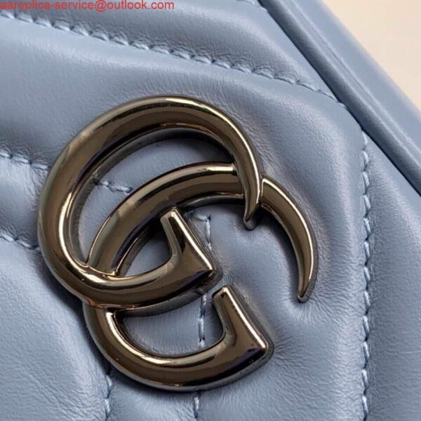 Replica Gucci 448065 GG Marmont Matelassé Mini Bag Blue 8