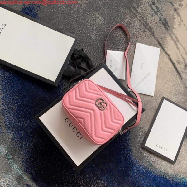 Replica Gucci 448065 GG Marmont Matelassé Mini Bag Pink 3