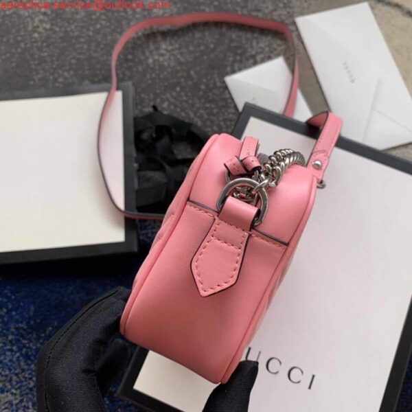 Replica Gucci 448065 GG Marmont Matelassé Mini Bag Pink 5