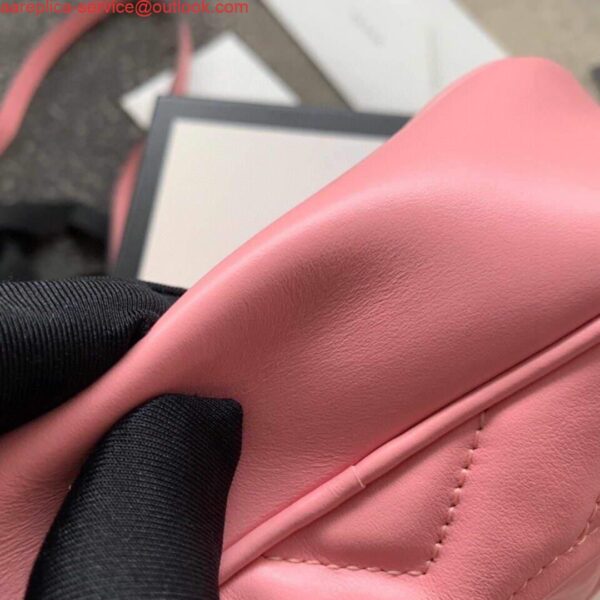 Replica Gucci 448065 GG Marmont Matelassé Mini Bag Pink 7