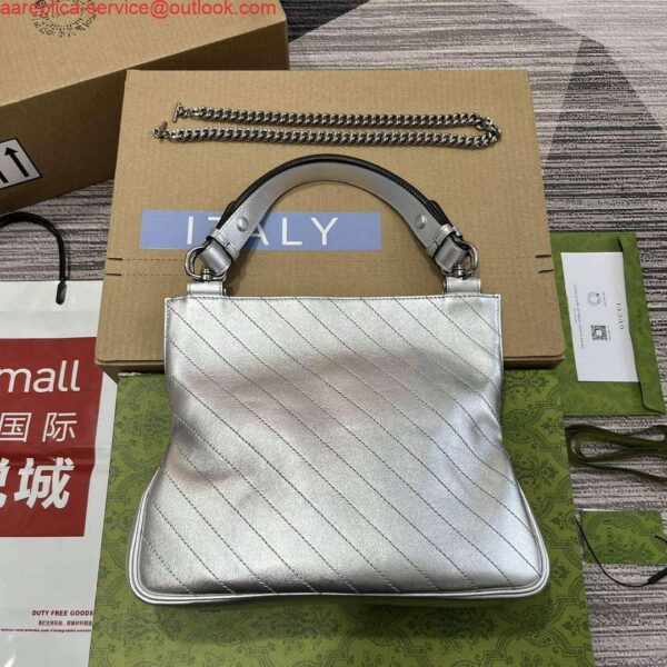 Replica Gucci 751518 Gucci Blondie Small Tote Bag Silver 3