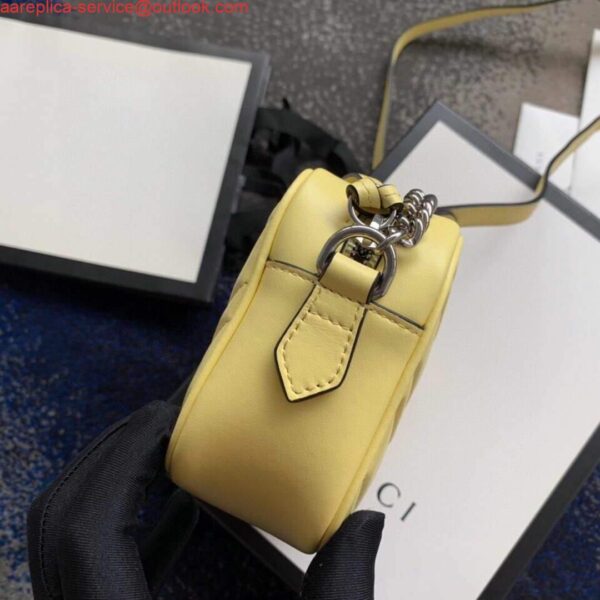 Replica Gucci 448065 GG Marmont Matelassé Mini Bag Yellow 4