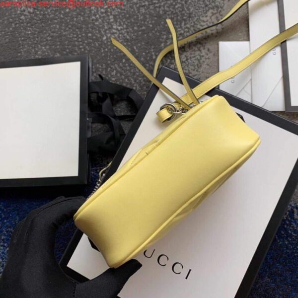 Replica Gucci 448065 GG Marmont Matelassé Mini Bag Yellow 5