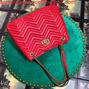 Replica Gucci 453569 GG Marmont Matelassé Shoulder Bag Red 2