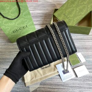 Replica Gucci 474575 GG Marmont mini bag Black