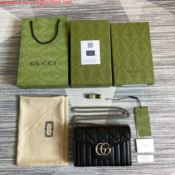 Replica Gucci 474575 GG Marmont mini bag Black 10