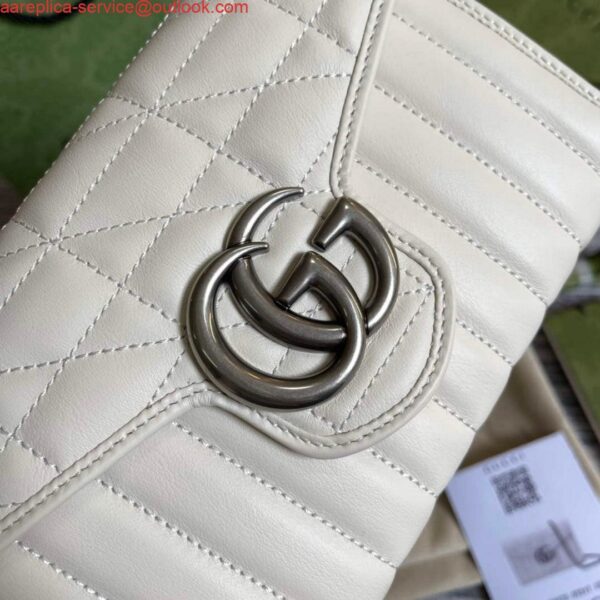 Replica Gucci 474575 GG Marmont mini bag White 4