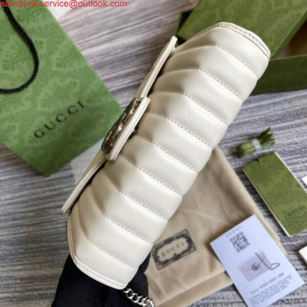 Replica Gucci 474575 GG Marmont mini bag White 5