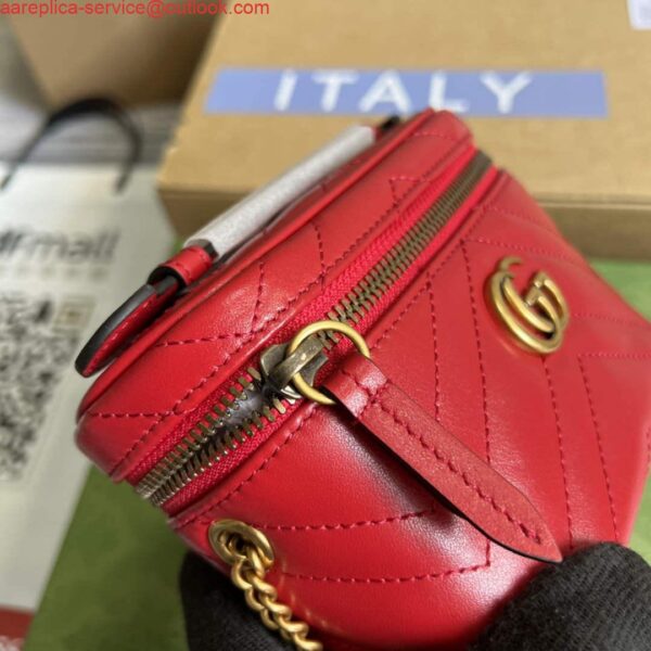 Replica Gucci 699515 GG Marmont Mini Top Handle Bag Red 6