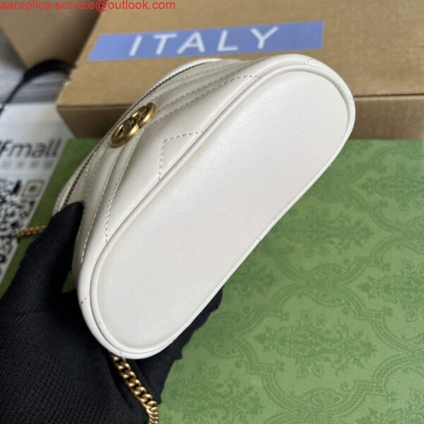 Replica Gucci 699515 GG Marmont Mini Top Handle Bag White 7