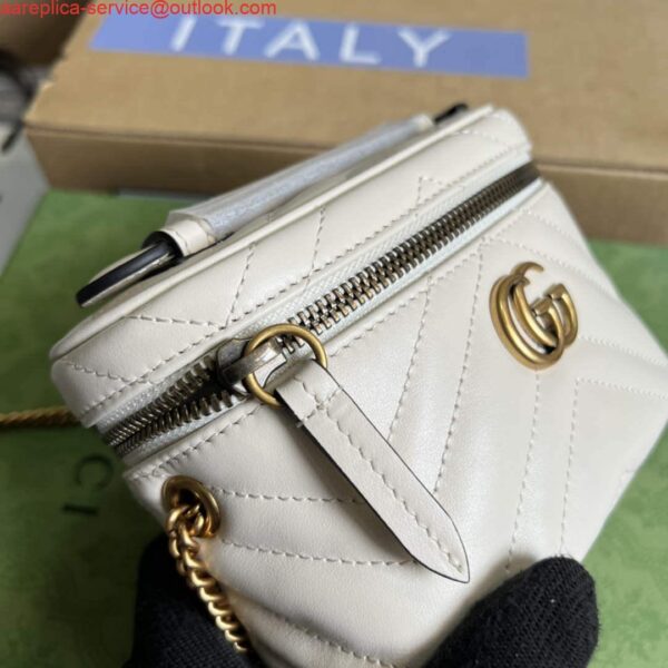 Replica Gucci 699515 GG Marmont Mini Top Handle Bag White 8