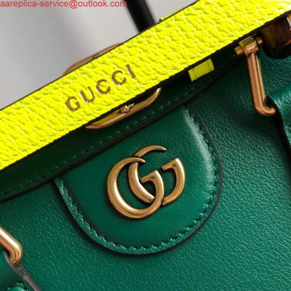 Replica Gucci Diana Mini tote bag top handle bag Gucci 655661 Green 7