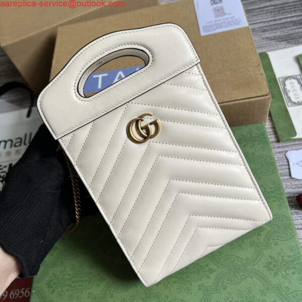 Replica Gucci 699756 GG Marmont Top handle mini bag White 5