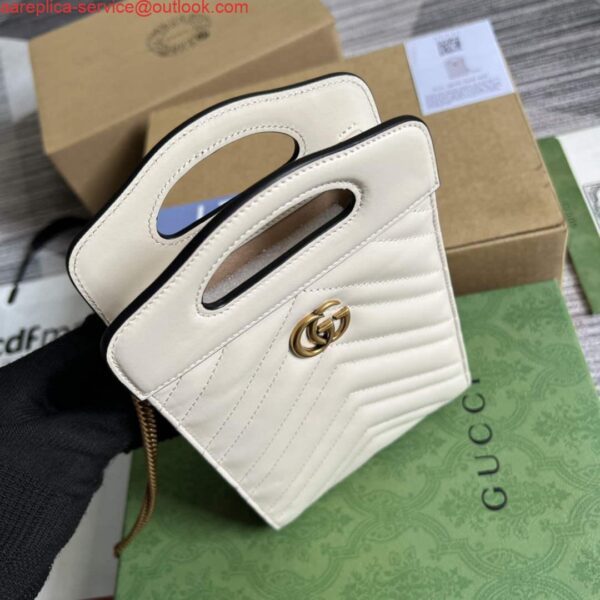 Replica Gucci 699756 GG Marmont Top handle mini bag White 7